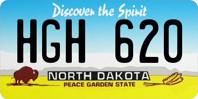 ND license plate HGH620