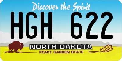 ND license plate HGH622