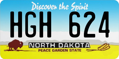 ND license plate HGH624