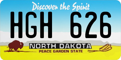 ND license plate HGH626
