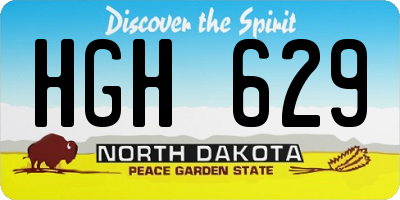 ND license plate HGH629