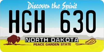 ND license plate HGH630