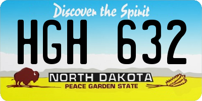 ND license plate HGH632