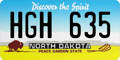 ND license plate HGH635