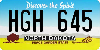 ND license plate HGH645