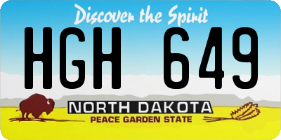 ND license plate HGH649