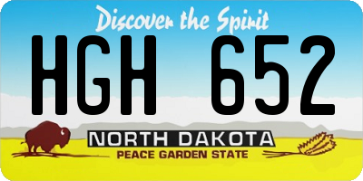 ND license plate HGH652