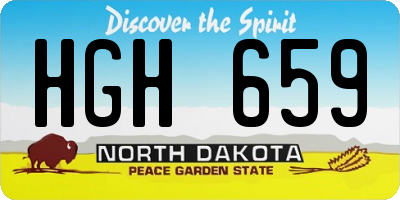 ND license plate HGH659
