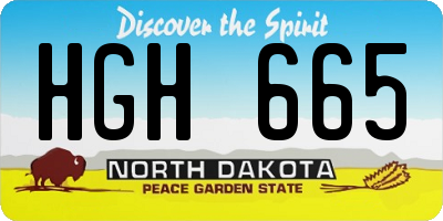 ND license plate HGH665