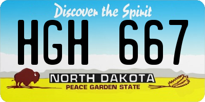 ND license plate HGH667
