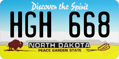 ND license plate HGH668