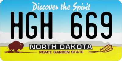 ND license plate HGH669