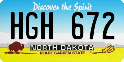 ND license plate HGH672