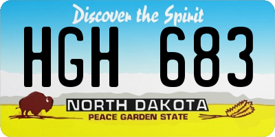 ND license plate HGH683