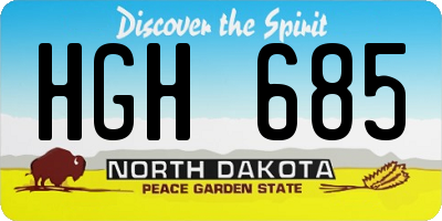 ND license plate HGH685