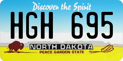 ND license plate HGH695