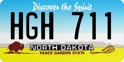 ND license plate HGH711