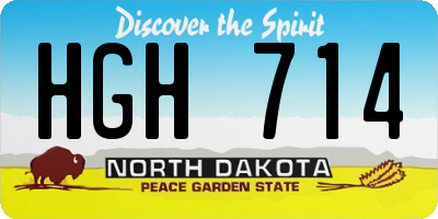 ND license plate HGH714