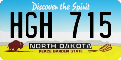 ND license plate HGH715