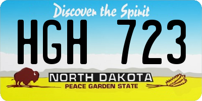 ND license plate HGH723