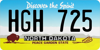 ND license plate HGH725