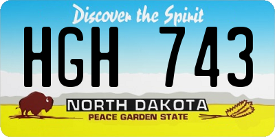 ND license plate HGH743