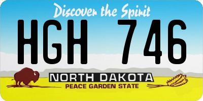ND license plate HGH746