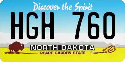 ND license plate HGH760