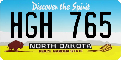 ND license plate HGH765