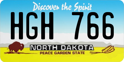 ND license plate HGH766