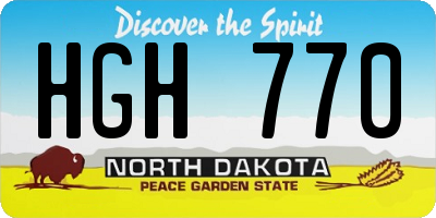 ND license plate HGH770