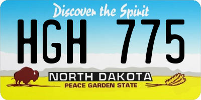 ND license plate HGH775