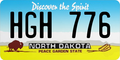 ND license plate HGH776