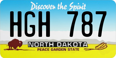 ND license plate HGH787
