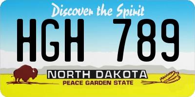 ND license plate HGH789