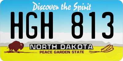 ND license plate HGH813
