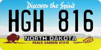 ND license plate HGH816