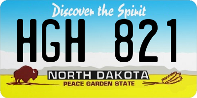 ND license plate HGH821