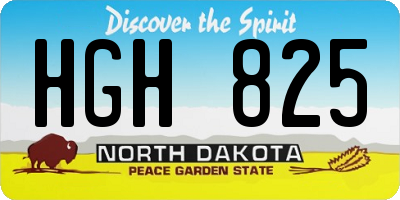 ND license plate HGH825