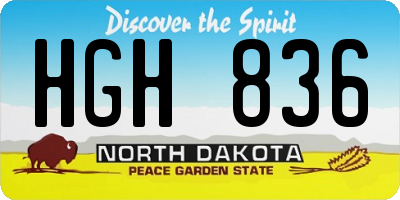 ND license plate HGH836