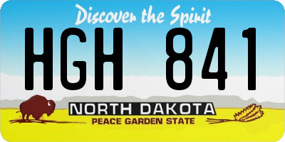ND license plate HGH841