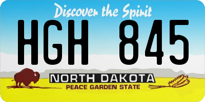 ND license plate HGH845