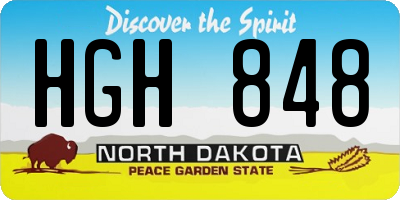 ND license plate HGH848
