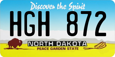 ND license plate HGH872