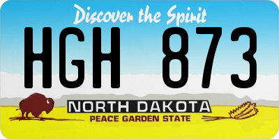 ND license plate HGH873