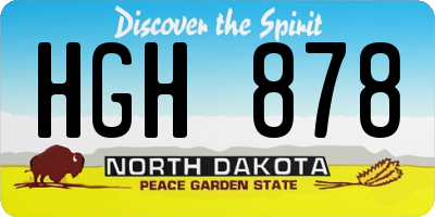 ND license plate HGH878
