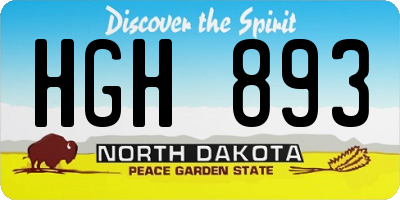 ND license plate HGH893