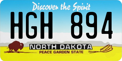 ND license plate HGH894