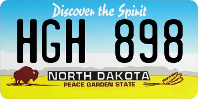 ND license plate HGH898