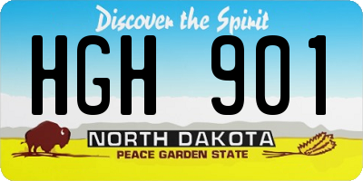 ND license plate HGH901